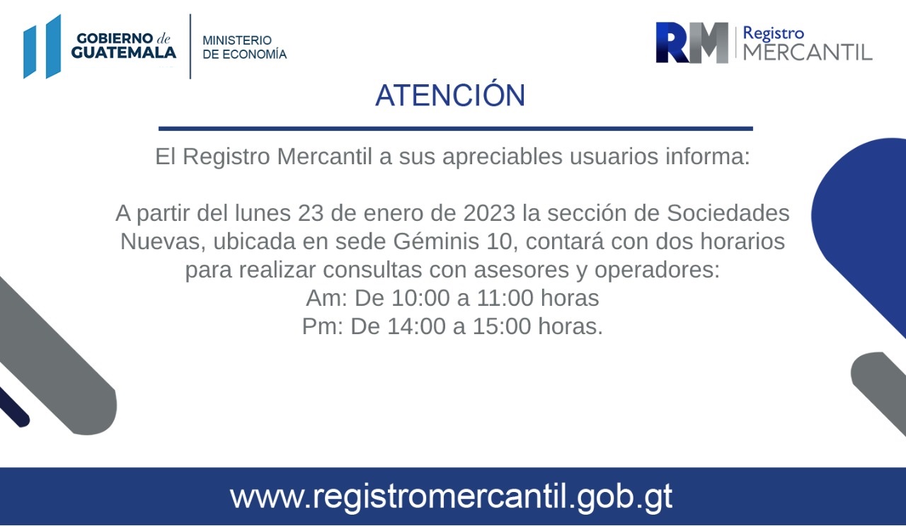 HORARIO DE ATENCIÓN PARA CONSULTAS OFICINAS GÉMINIS